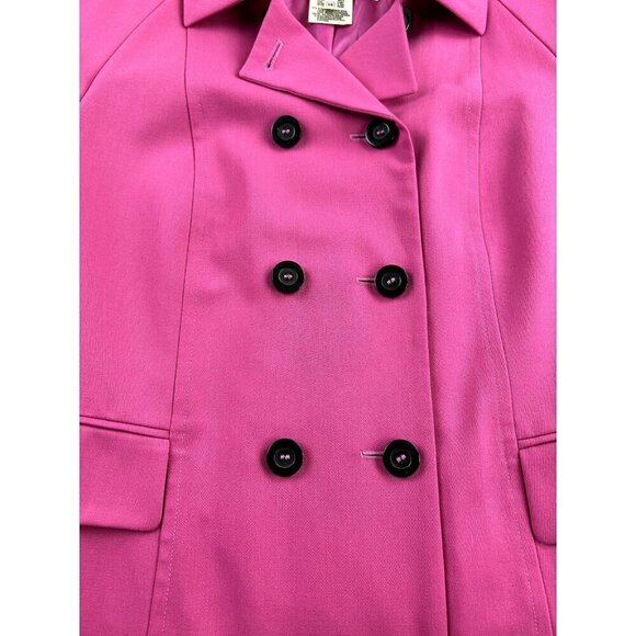 Escada Laurel Women Blazer Medium Size 38 Wool Hot Pink Buttons Pockets Barbie - Picture 7 of 11